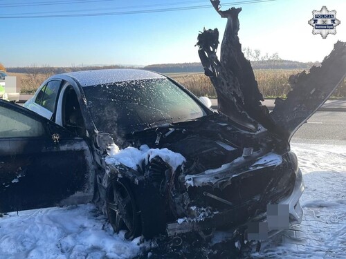 Pożar samochodu w Wodzisławiu – kierowca bez obowiązkowego ubezpieczenia