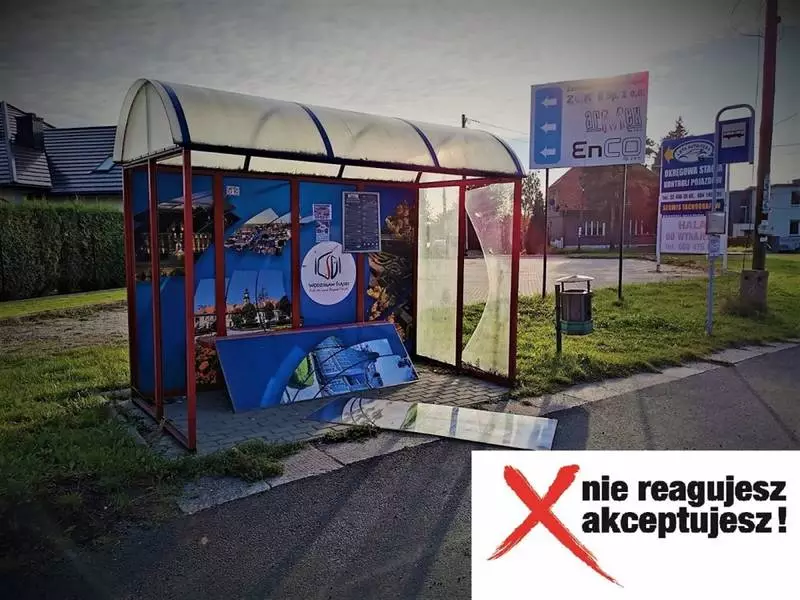 Sprawca zniszczenia przystanku zatrzymany dzięki reakcji świadka