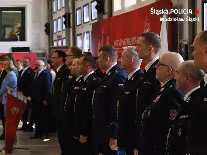 Uroczysta zbiórka z okazji powołania komendanta powiatowego PSP w Wodzisławiu Śląskim