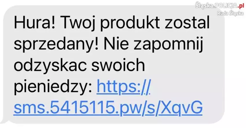 Uwaga na fałszywe SMS-y! Nie klikaj w podejrzane linki / fot. KMP Ruda Śląska